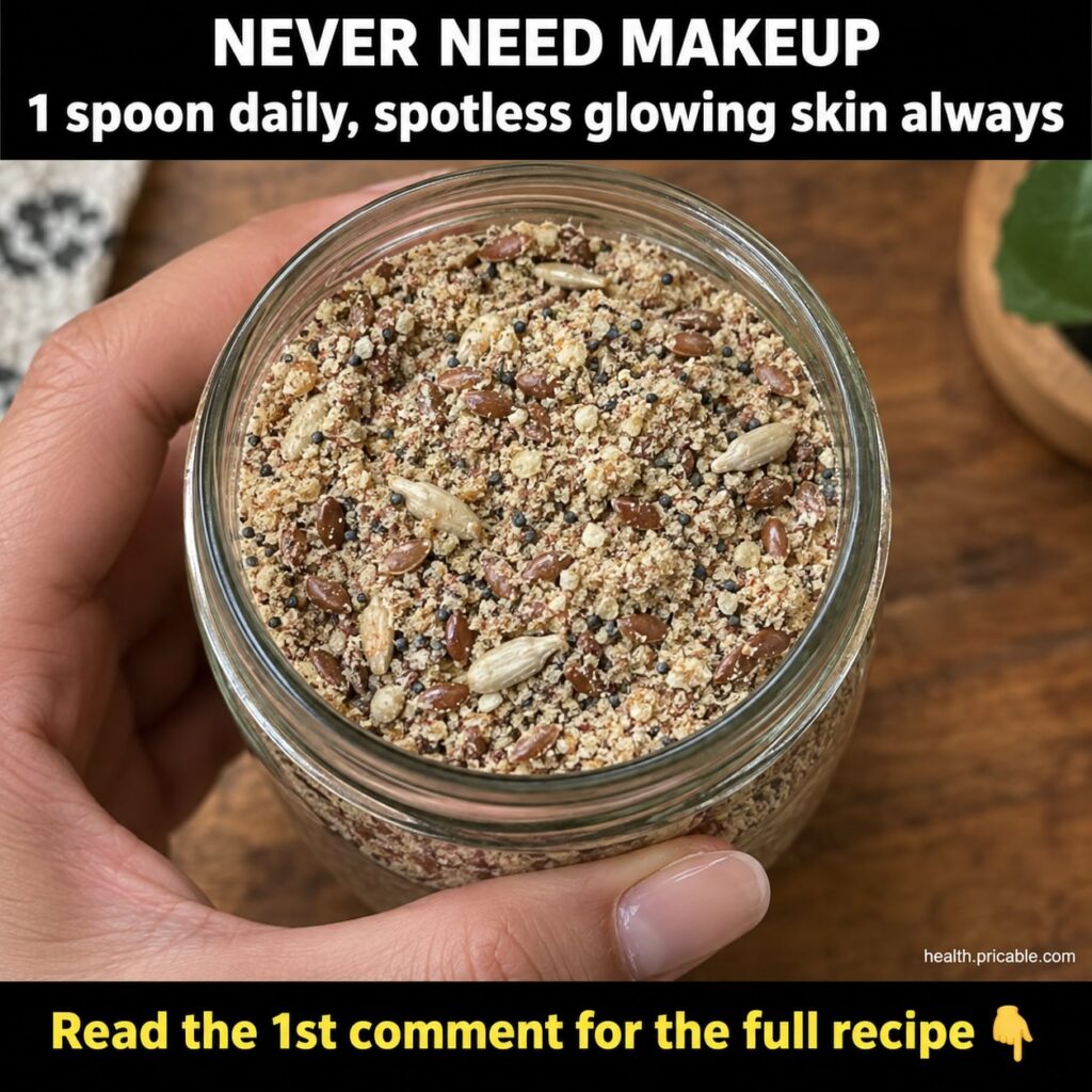 A scoop of a light pink or purple berry powder or a blend of powders on a wooden spoon against a soft natural background