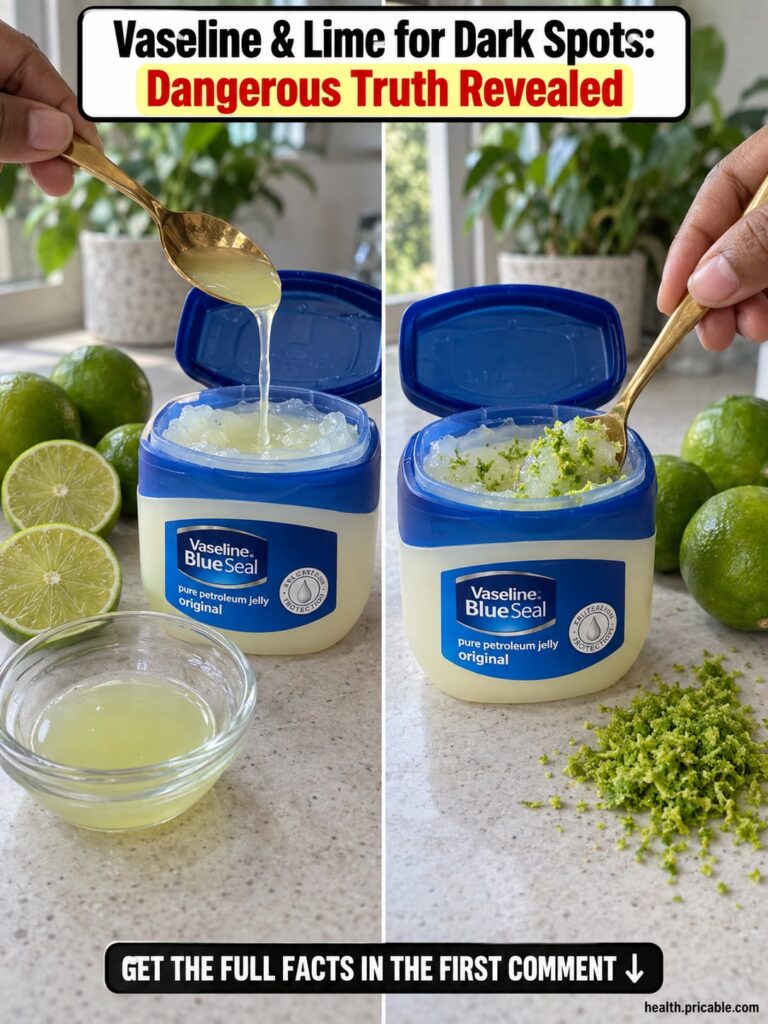 A split image showing a warning sign over a jar of Vaseline and a sliced lime with a red X or STOP symbol emphasizing da