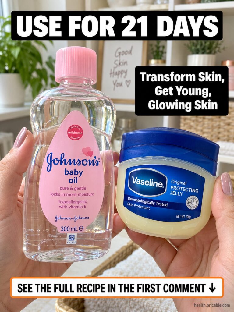 A person looking concerned or surprised at a smartphone displaying a viral beauty trend with a small jar of Vaseline and