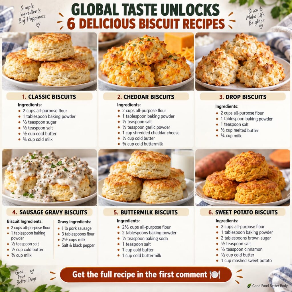 Warm golden-brown cheddar biscuits freshly baked and stacked on a wooden board with visible melted cheddar cheese inside