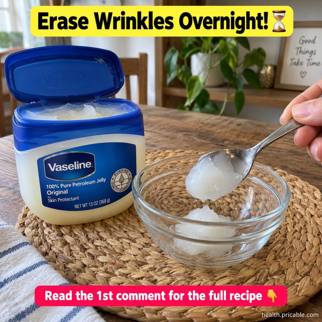 A small jar of Vaseline a small bottle of sweet almond oil and a small mixing bowl on a clean light surface evoking a si