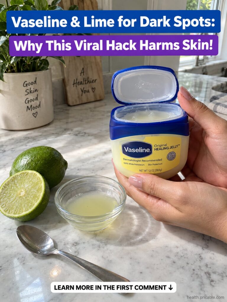 A visual warning showing a lime and a jar of petroleum jelly with a red X or caution sign over them emphasizing danger a