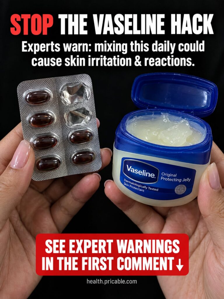 A close-up shot of a small jar of petroleum jelly Vaseline next to a few unidentifiable gel capsules indicating a DIY be