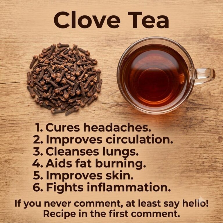 A warm cup of clove tea with whole cloves and star anise around it suggesting ancient wisdom and natural wellness