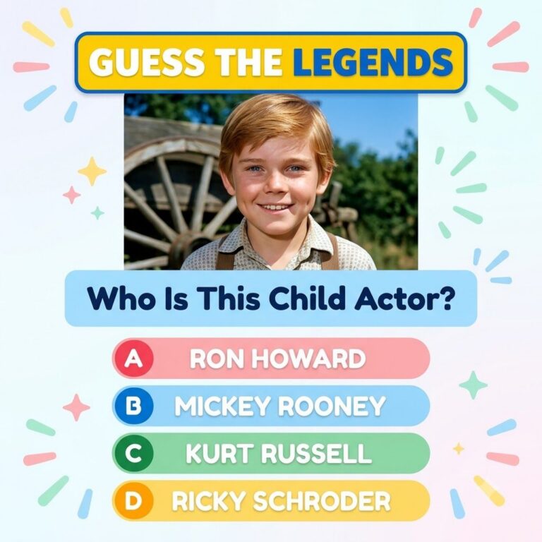 A quiz image asking to identify a child actor from a selection of options The child actor shown is Ron Howard