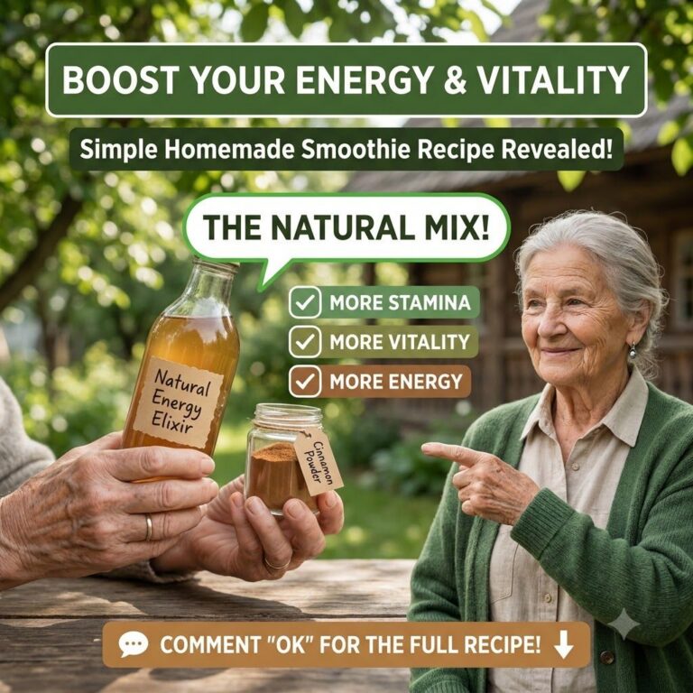 A vibrant green and yellow smoothie in a clear glass garnished with fresh berries and mint suggesting energy and health