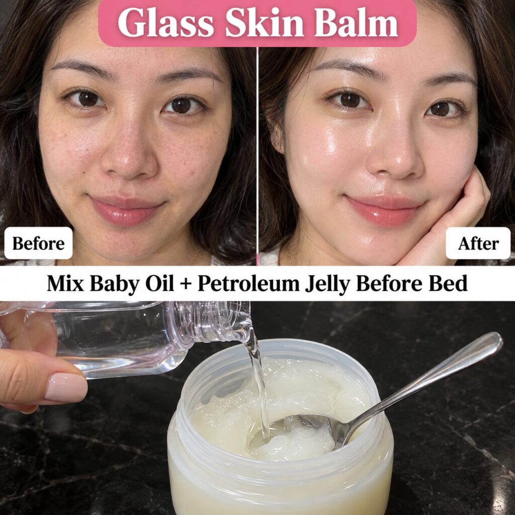 A split image showing a Before face with slightly dull uneven skin on one side and an After face on the other featuring 