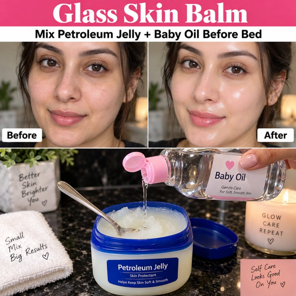 A close-up of a person s face with incredibly smooth dewy and radiant glass skin with a hint of natural glow The image s