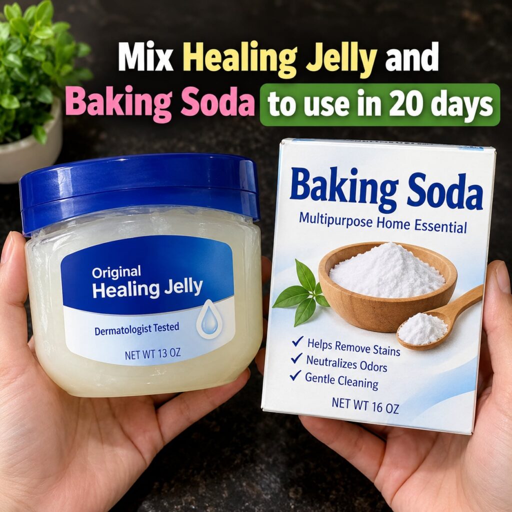 A sleek high-definition still life image showing a jar of Vaseline petroleum jelly next to a small bowl of white baking 