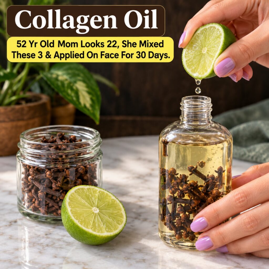 A beautiful glossy HD close-up of Johnson s baby oil bottle next to a small pile of whole cloves and a freshly cut lime