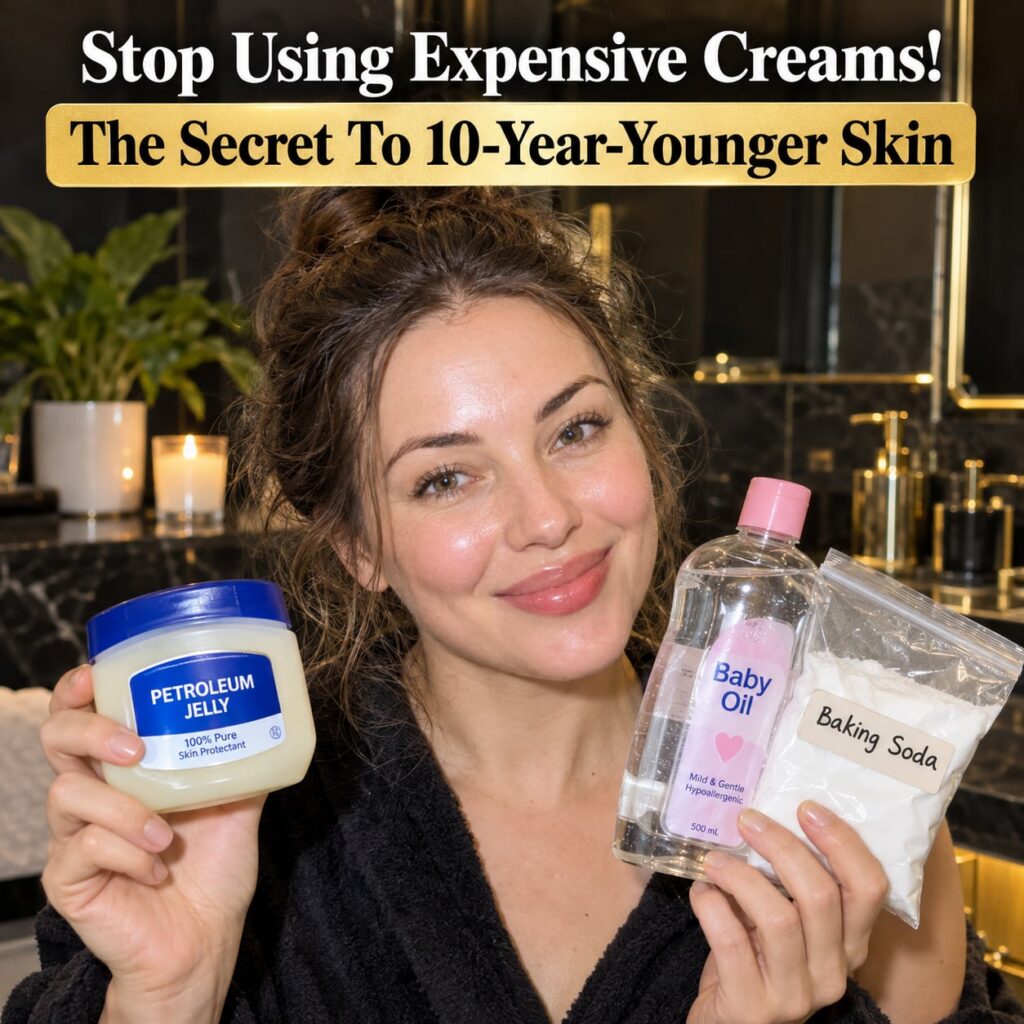 A sleek and shimmering 9 16 aspect ratio image showcasing a small container of Vaseline a bottle of baby oil and a small