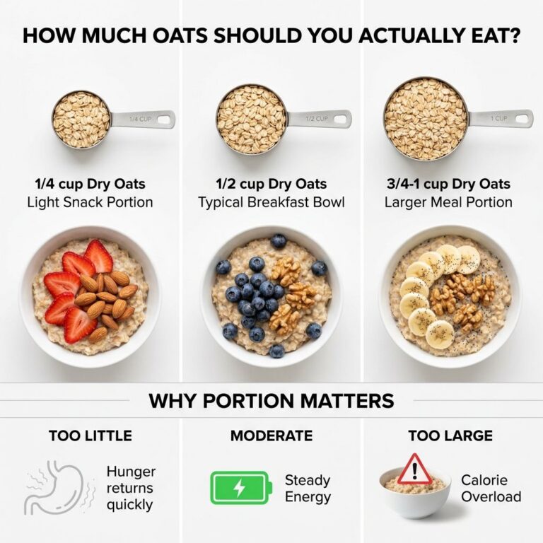 A perfectly portioned bowl of oatmeal with a spoon steaming gently on a rustic wooden table with some berries and nuts s