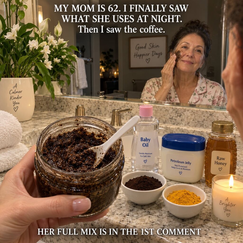 A close-up glossy and HD image of fresh coffee beans ground coffee and a small bowl containing a homemade coffee scrub T