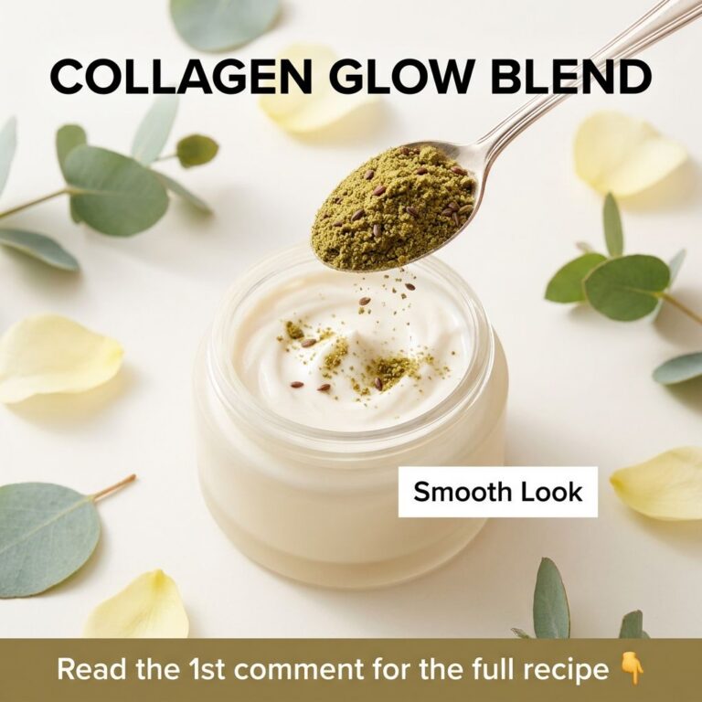 A close-up of a natural green powder in a small bowl with a wooden spoon ready to be mixed with warm water The powder ha
