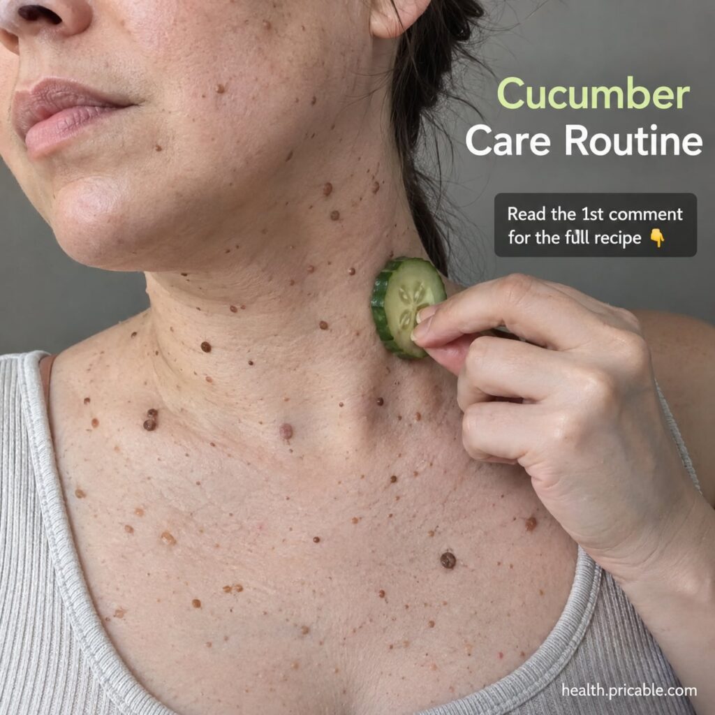 A fresh green cucumber cut into slices on a wooden board ready for a beauty routine