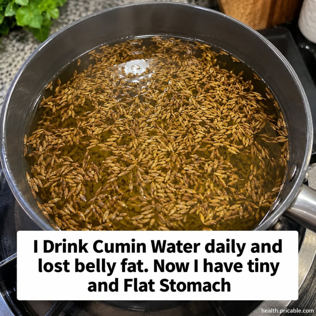 A clear glass with cumin seeds soaking in water next to a small bowl of dry cumin seeds