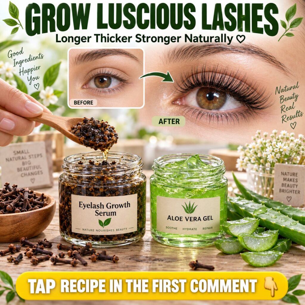 Before and after comparison of a female eye showing significantly longer thicker and fuller eyelashes after using a natu