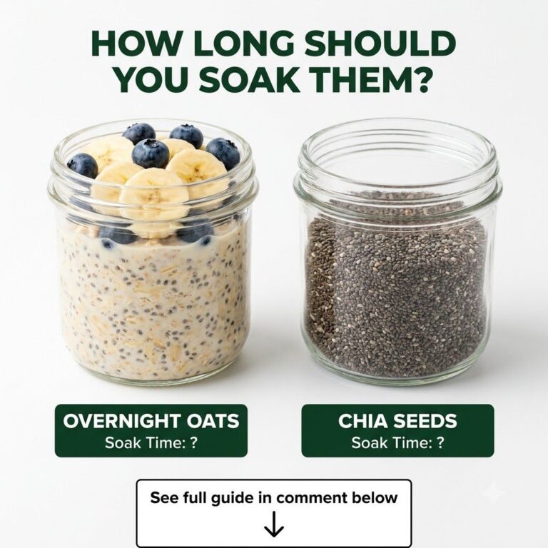 A close-up shot of a glass jar containing soaked chia seeds forming a gel with a spoon resting inside Next to it a small