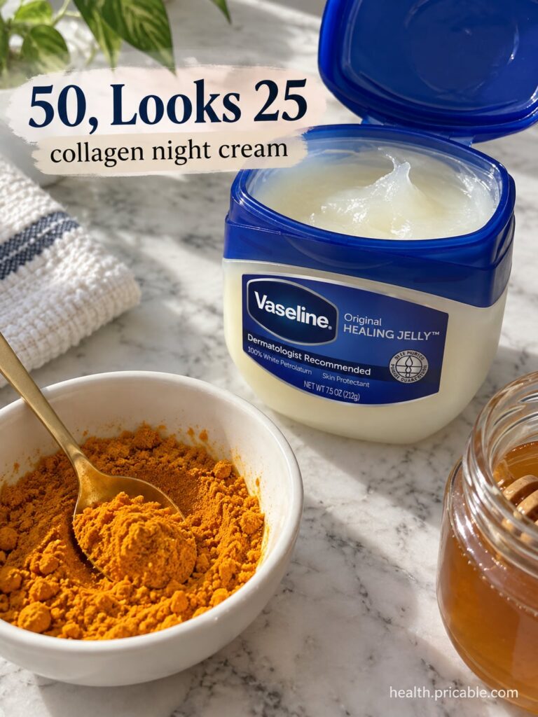A small clear glass jar filled with a creamy white homemade night cream with a background of soft lighting and a tube of