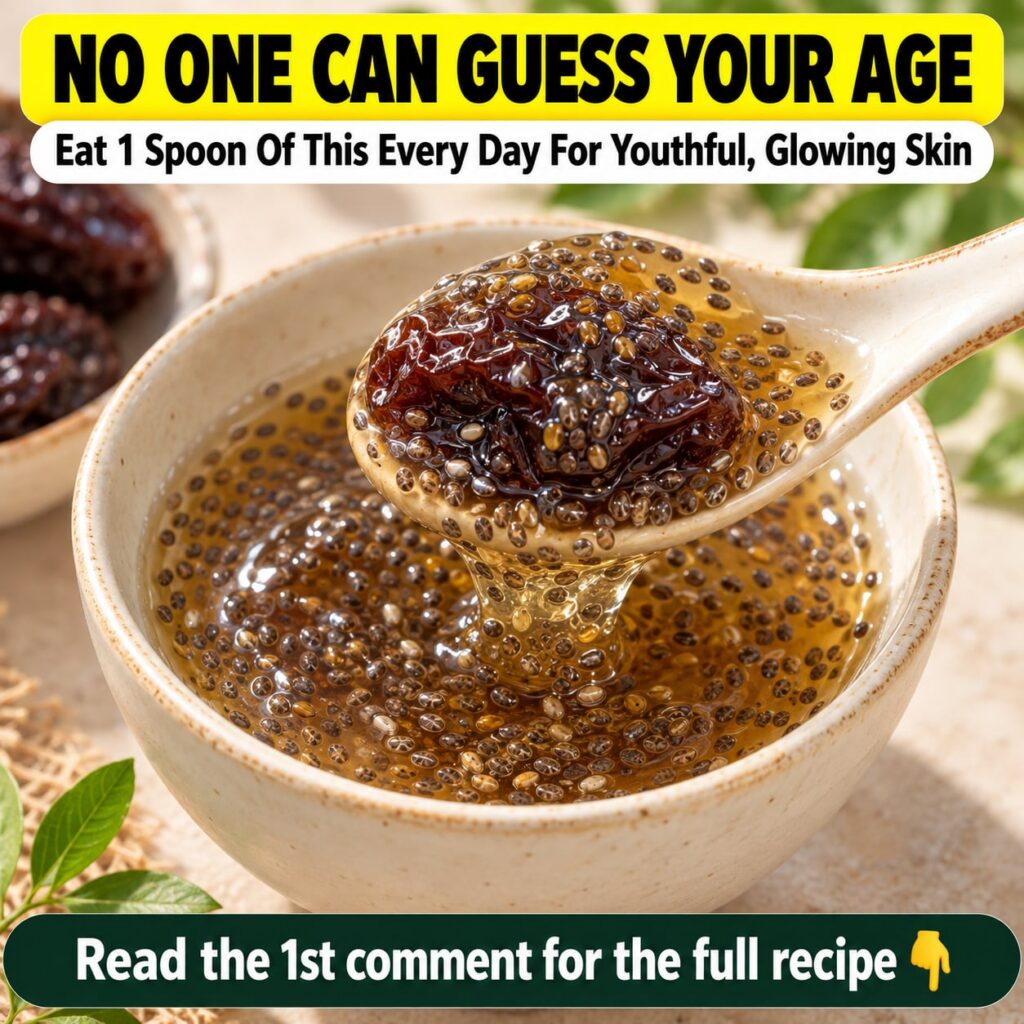 A close-up shot of a small bowl of chia seed pudding topped with fresh berries and a hint of honey with a spoon resting