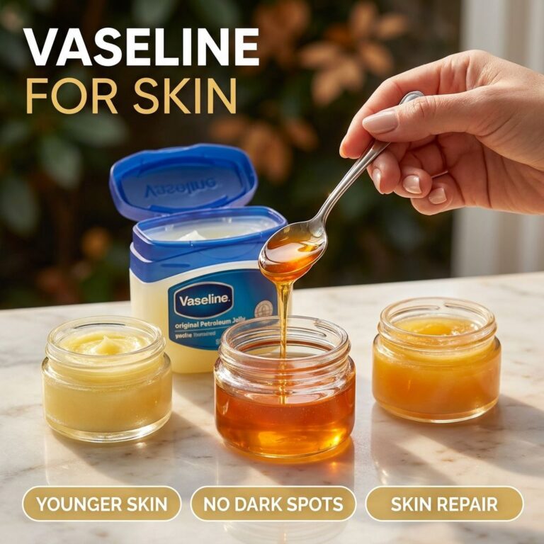 A sleek high-definition image of a jar of Vaseline Petroleum Jelly with a glossy finish The brand name and product tag a
