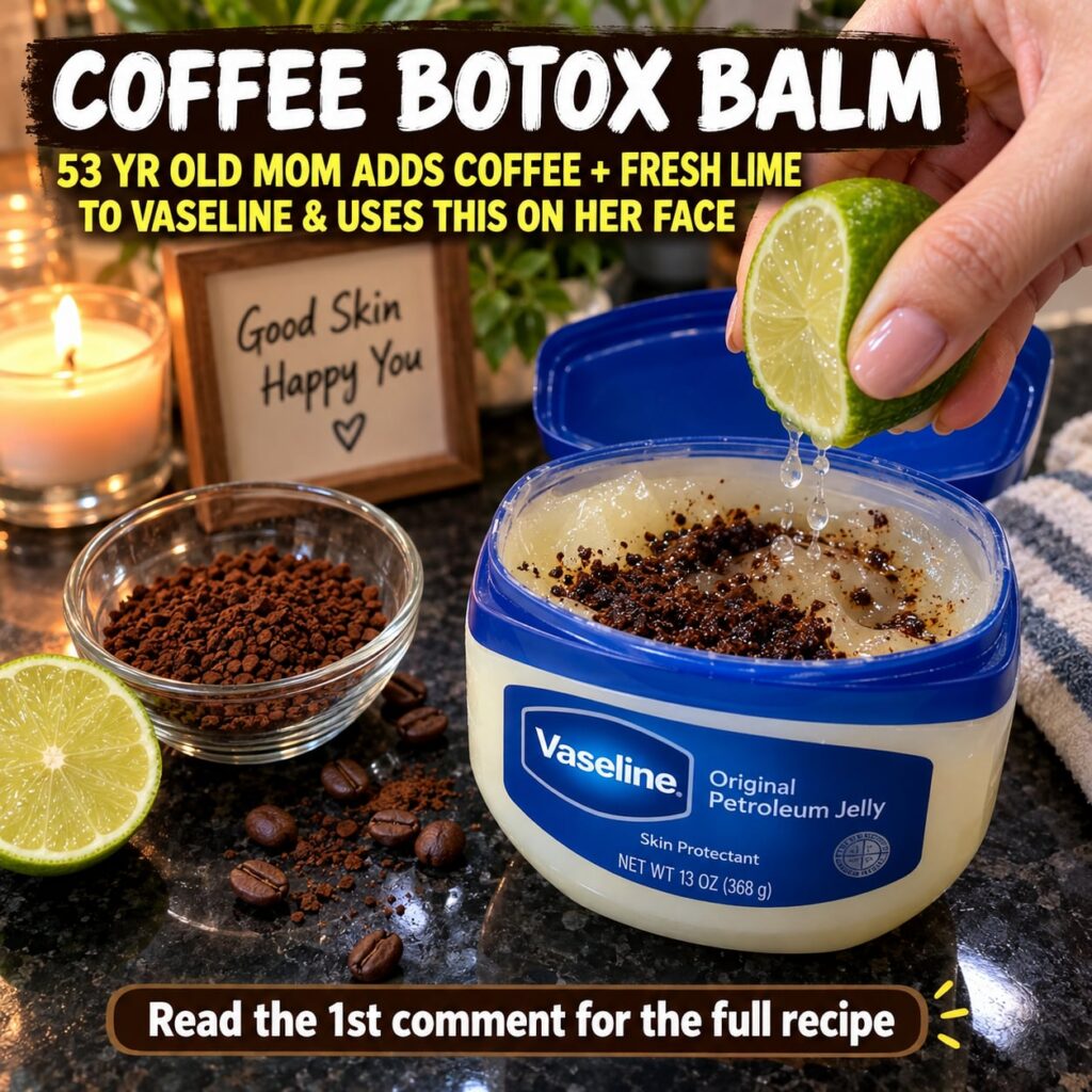 A sleek high-definition image of a Coffee Botox Balm product in a small elegant jar with a glossy radiant finish against