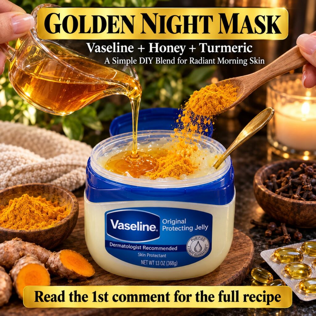 A beautiful luminous image of a golden night mask product possibly in a jar or on skin with a rich dark elegant backgrou