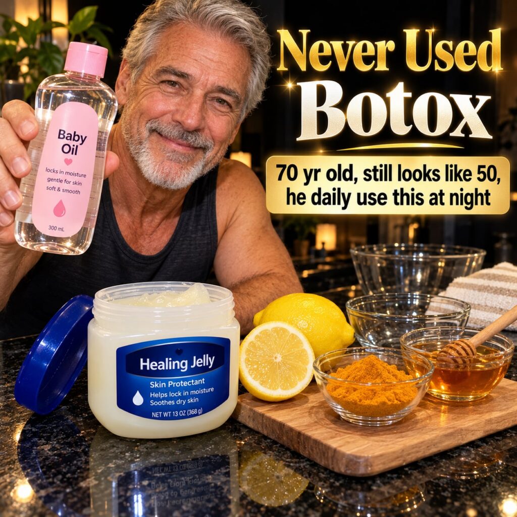 A radiant youthful-looking man appearing around 50 despite being 70 with smooth glowing skin He is gently applying a sma