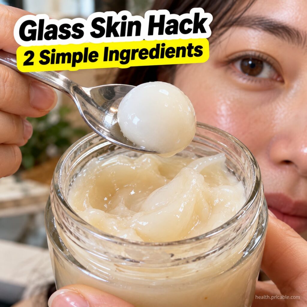 A woman with incredibly smooth radiant and dewy glass skin complexion looking fresh and glowing