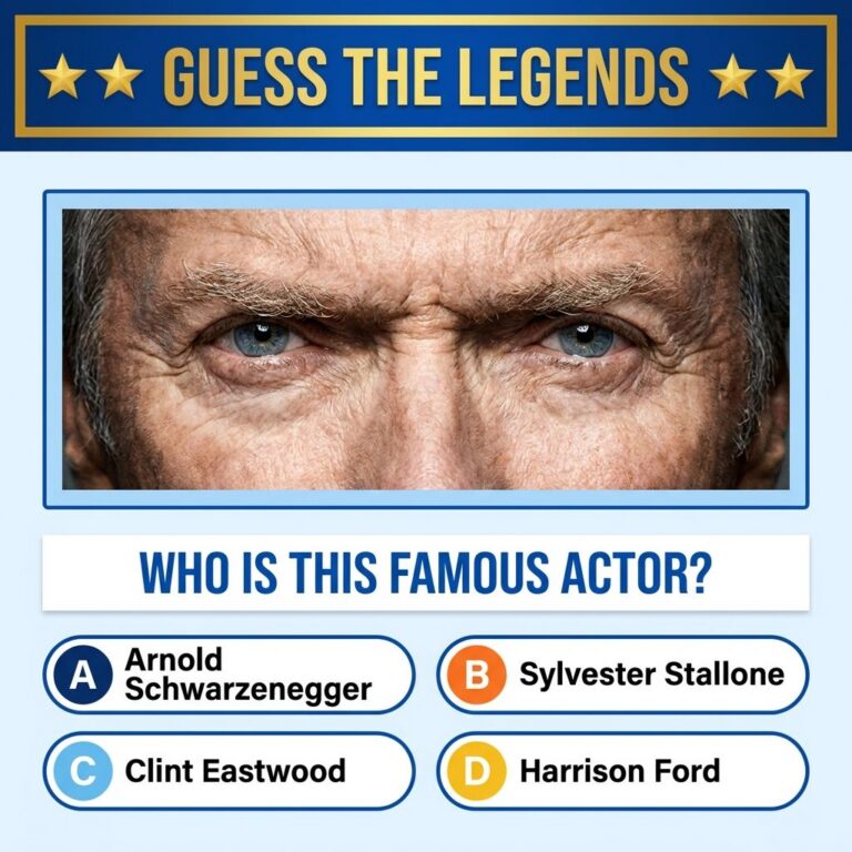 A striking portrait of Clint Eastwood in his prime with a characteristic intense and focused gaze against a deep navy ci