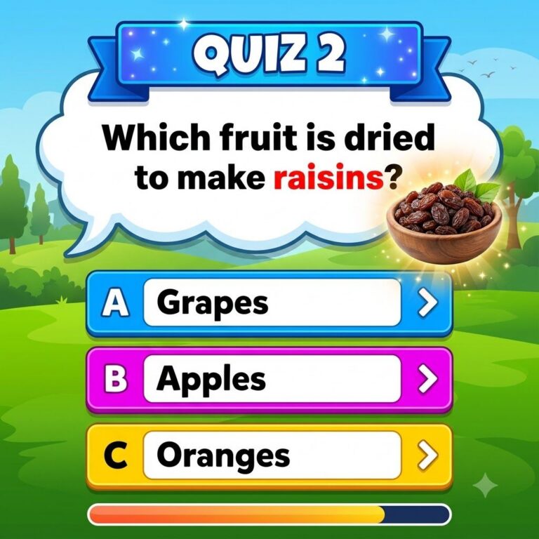 A vertical quiz card with a deep navy cinematic background and elegant gold accents posing the trivia question What Frui