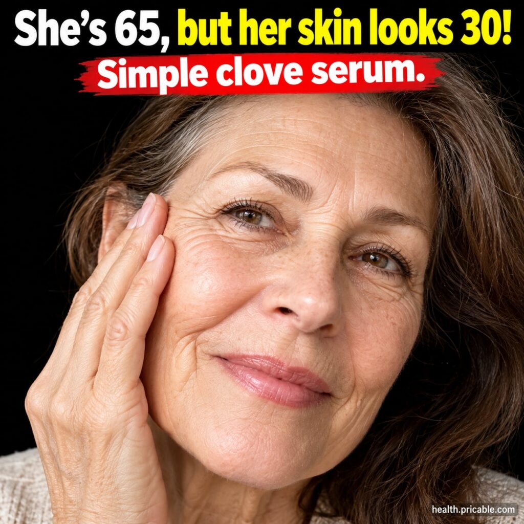 A woman in her 60s with remarkably smooth radiant skin gently touching her cheek conveying a youthful glow There s a sub
