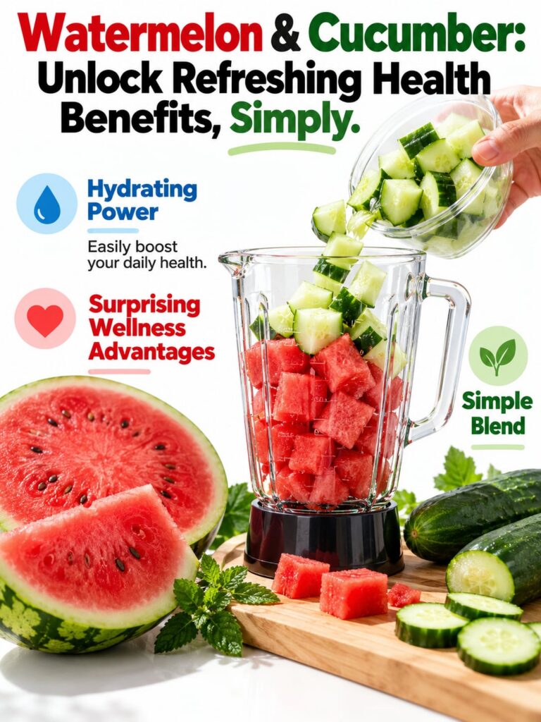 A vibrant refreshing drink in a glass with watermelon cubes cucumber slices and mint leaves suggesting hydration and hea
