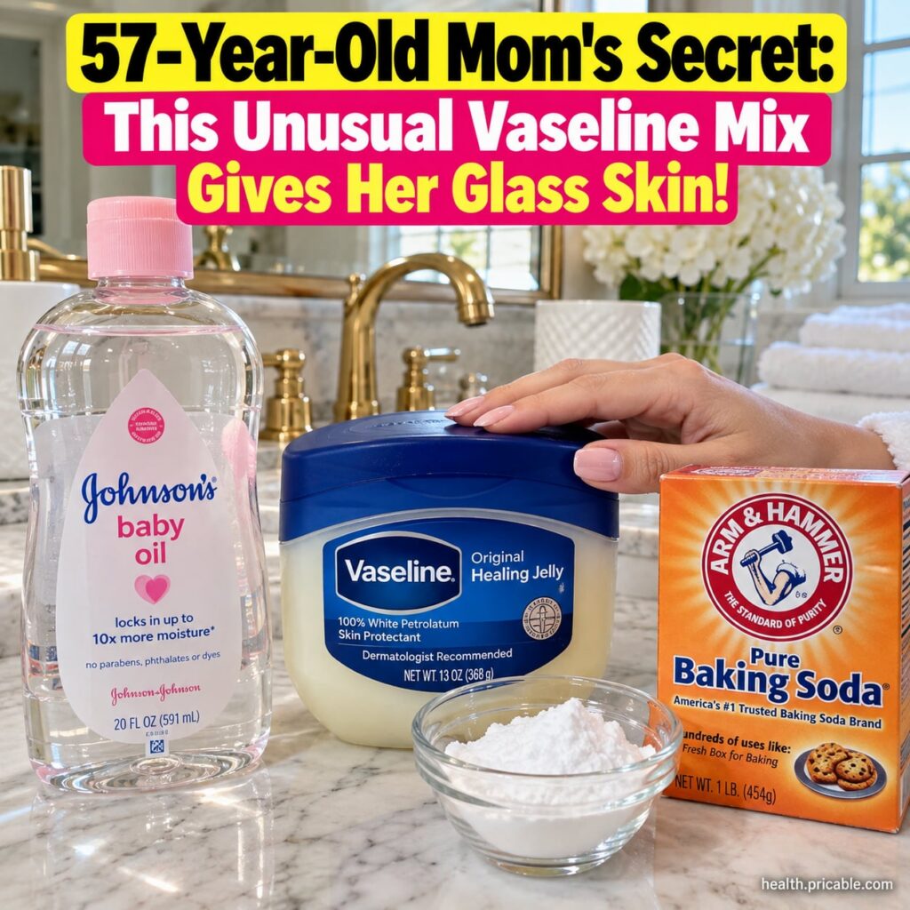 A woman applying a small amount of a white creamy mix to her cheek with her fingertips demonstrating a glass skin look S
