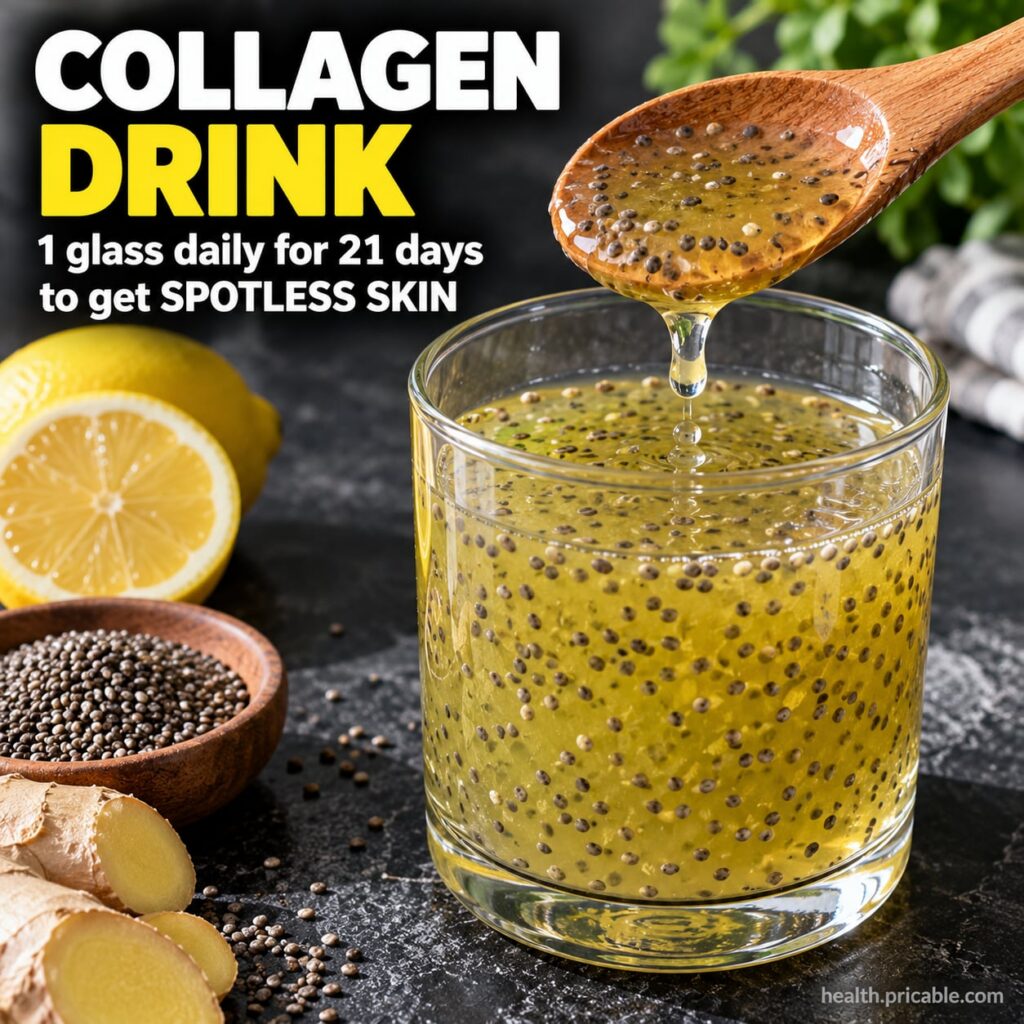A vibrant fresh drink in a glass with visible chia seeds a hint of spice and a natural healthy glow It should look appea