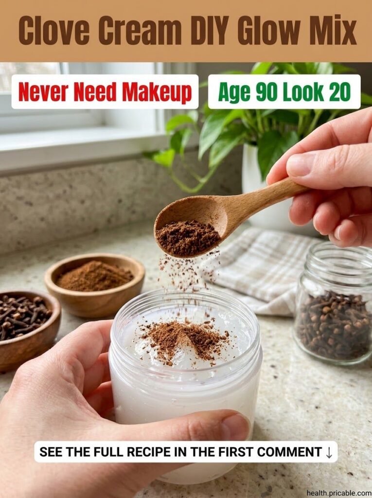 A small bowl of whole cloves next to a jar of petroleum jelly and a bottle of sweet almond oil all ingredients for a DIY