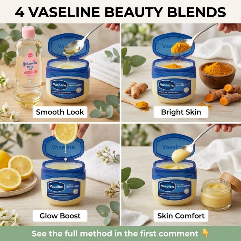A still life image showing a jar of Vaseline surrounded by fresh lemons a jar of honey and a small bowl of turmeric powd