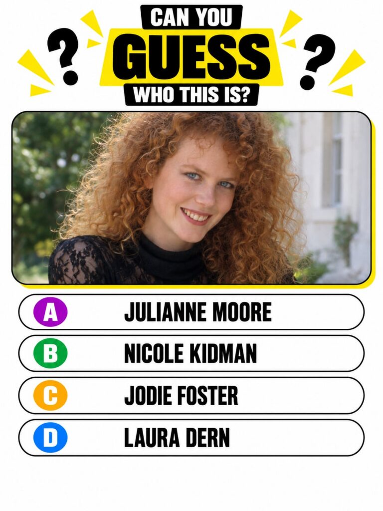 A youthful portrait of a 17-year-old Nicole Kidman in 1984 featuring her curly red hair and bright smile The background 