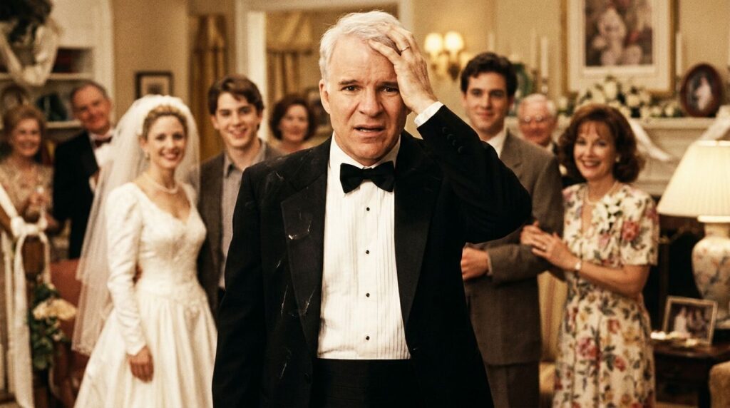 A movie poster for Father of the Bride starring Steve Martin