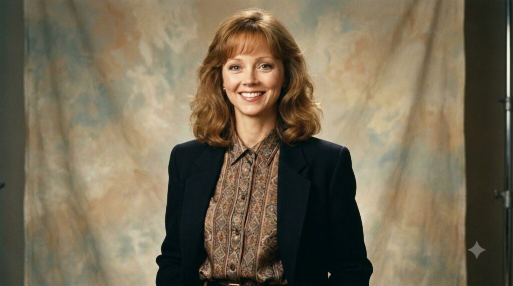 Shelley Long in a publicity photo from one of her films such as Irreconcilable Differences or The Money Pit showcasing h