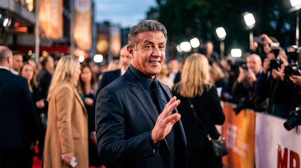 Sylvester Stallone posing on a red carpet at an awards show in recent years