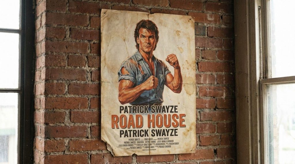 A real movie poster for one of Patrick Swayze s most iconic films like Dirty Dancing or Point Break from the era of its 