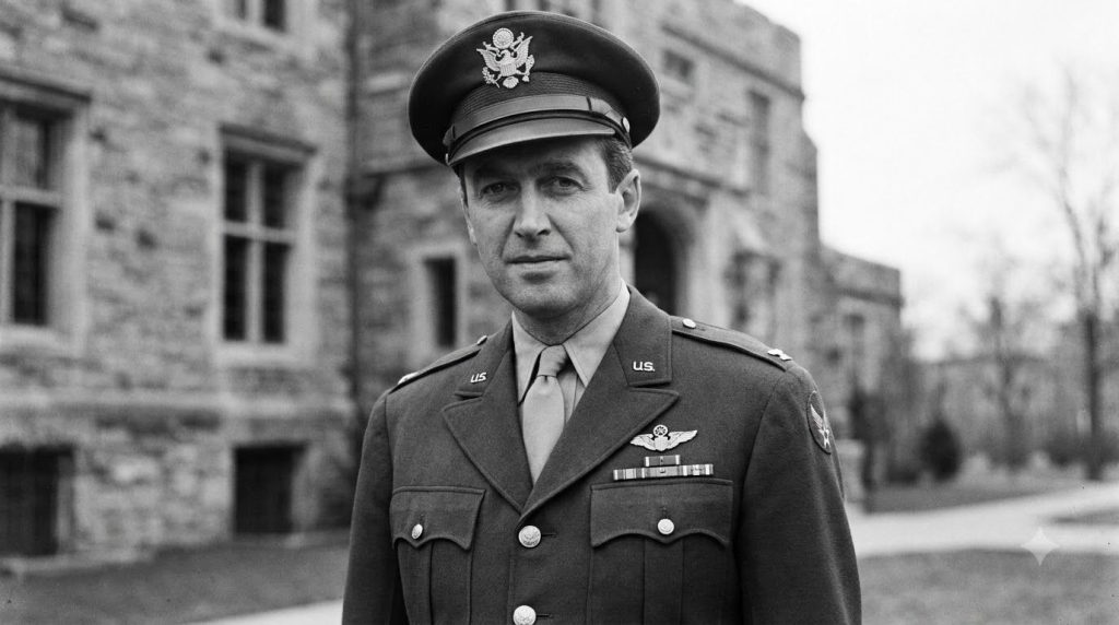 James Stewart in his military uniform during World War II