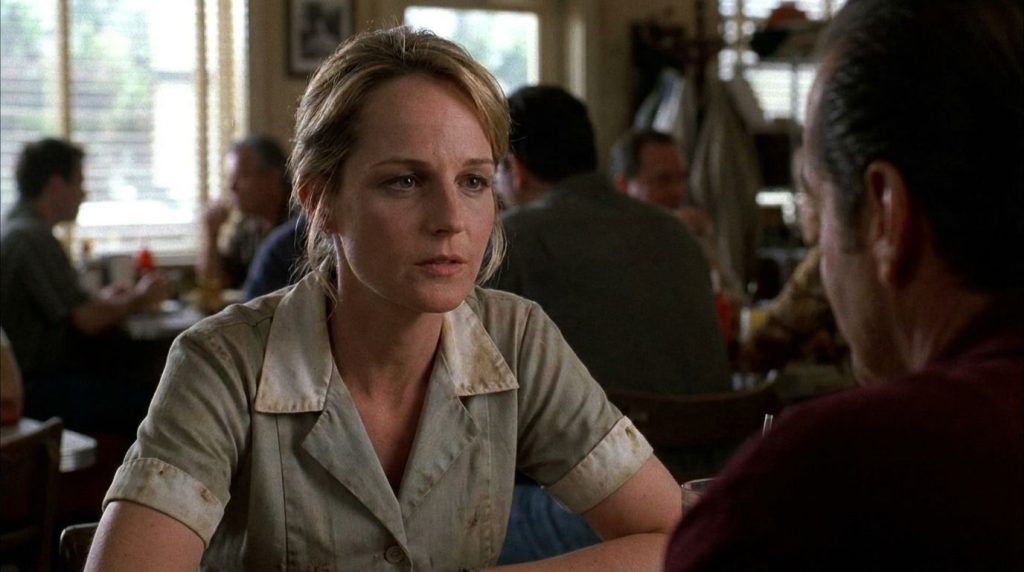 A real film still or promotional image from the movie As Good as It Gets featuring Helen Hunt in character highlighting 