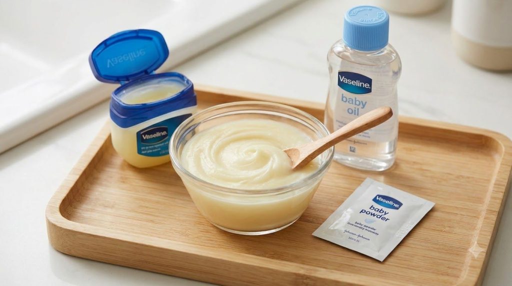 A small clear glass bowl containing a freshly mixed Morning Glow Shot recipe showing the creamy balm-like texture The in