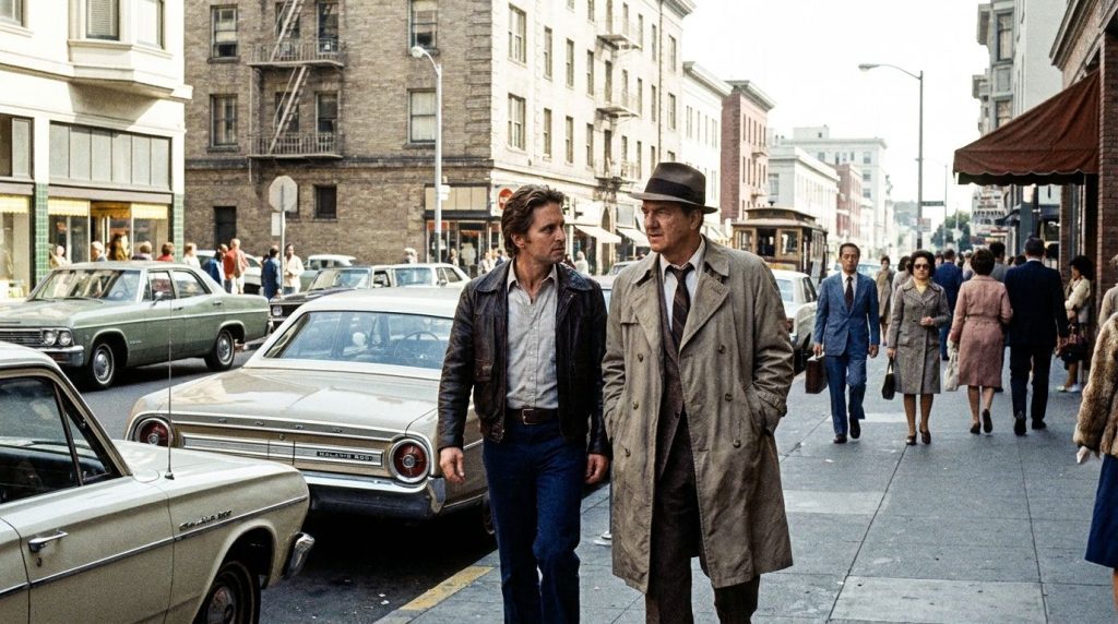Michael Douglas and Karl Malden as Inspector Steve Keller and Lt Mike Stone respectively from the 1970s TV show The Stre