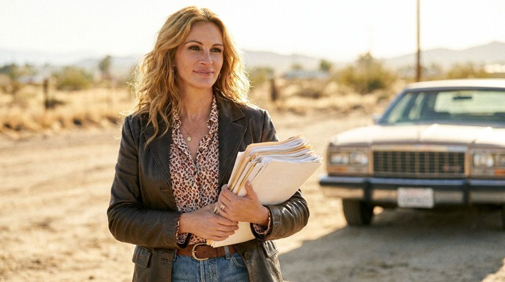 Real movie poster for Erin Brockovich featuring Julia Roberts