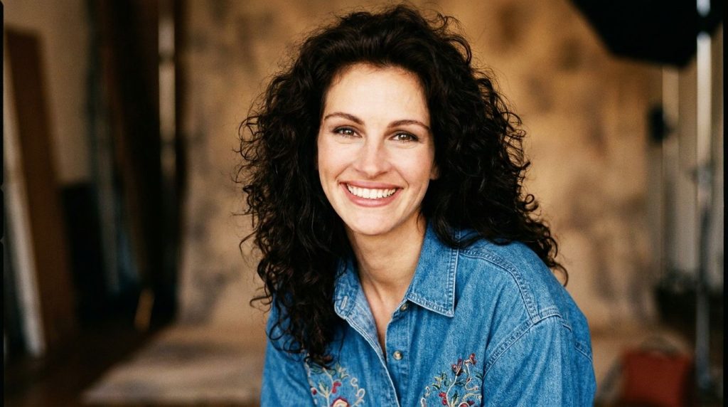 Real publicity photo of Julia Roberts from the early 90s showcasing her iconic smile