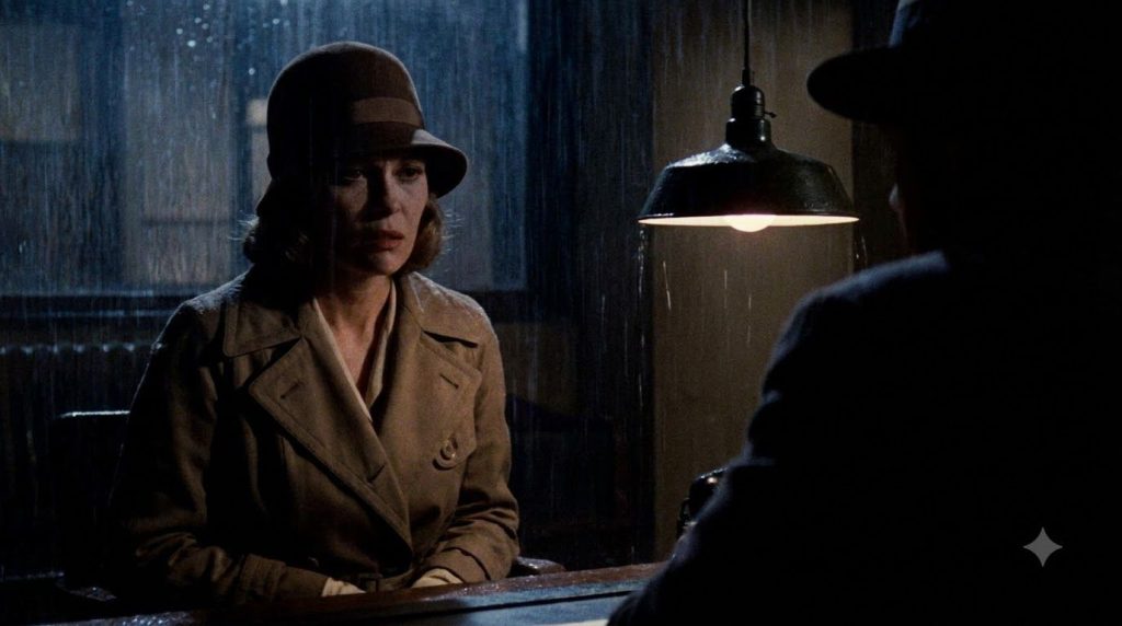 Faye Dunaway in a dramatic scene from Chinatown conveying intense emotion in a neo-noir film still