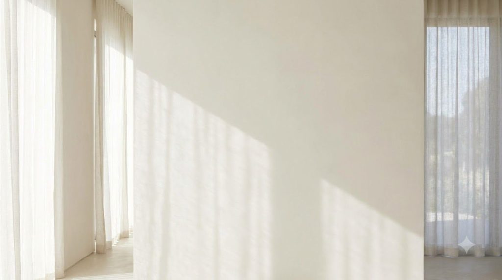 A section of a clean light-colored wall with no smudges looking fresh and bright